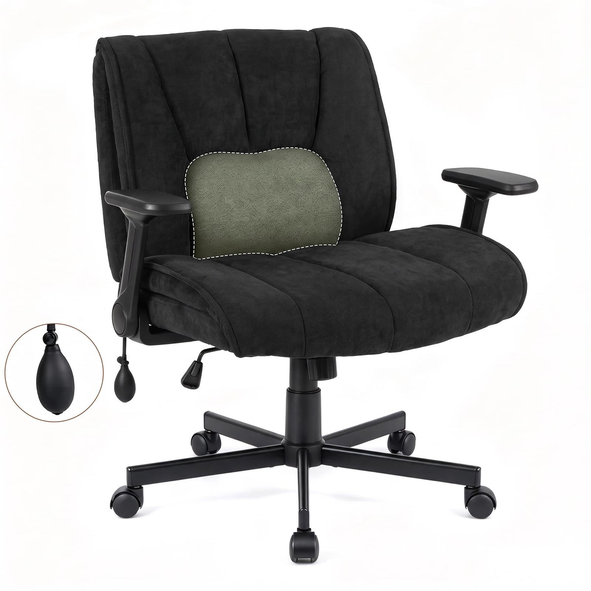Criss Cross Home Office Chair with Airbag Lumbar Support and Wide Seat Adjustable Height