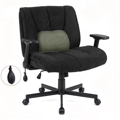 Criss Cross Home Office Chair with Airbag Lumbar Support and Wide Seat Adjustable Height