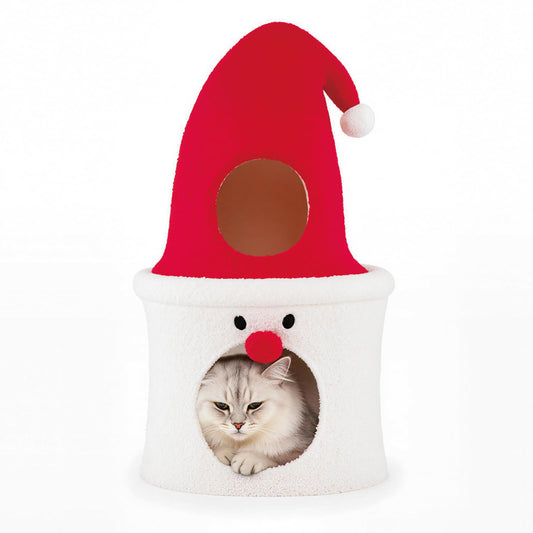 75CM Modern Cute Cat Tower with Enclosed Padded Top Perch and Condo