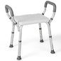 6 Positions Adjustable Bathtub Shower Stool with Detachable Handrails