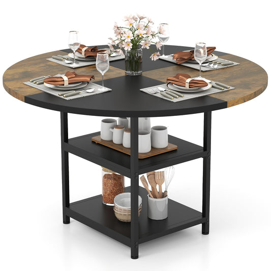120 cm Dining Table with 2-tone Color-blocked Design