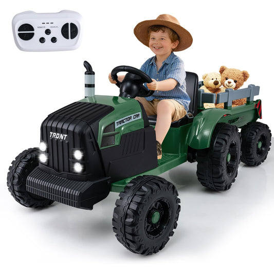 24V Ride On Tractor with Detachable Trailer for Kids