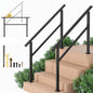 Handrail for Outdoor Steps Fits 4 Steps with Flexible Angle Adjustment