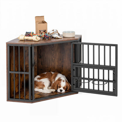 Corner Dog Crate, 2-in-1 Dog Kennel & TV Stand