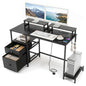 Computer Desk with Power Outlets, 120 x 48cm Large Corner Desk Writing Study Table