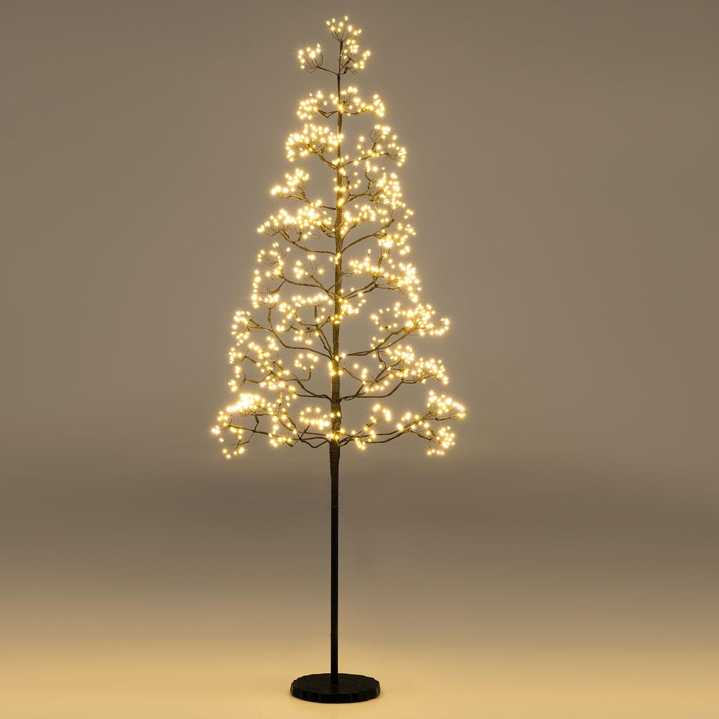 1.5 M Lighted Alpine Tree with 1000 Warm White Light LED Lights