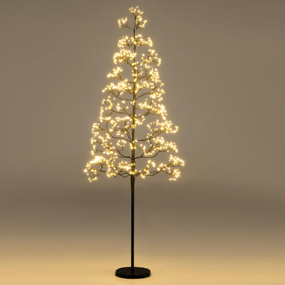 1.5 M Lighted Alpine Tree with 1000 Warm White Light LED Lights