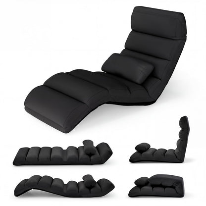 Folding Sofa Bed, 5-Position Adjustable Lazy Floor Sofa Chair Bed