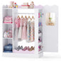 Kids Dress Up Storage, Wooden Children Wardrobe with Mirrors