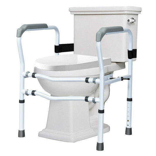 Toilet Safety Frame and Rail Stand Alone Toilet Handrails with Adjustable Height