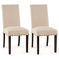 Set of 2 Dining Chairs with High Back, and Solid Rubber Wood Legs