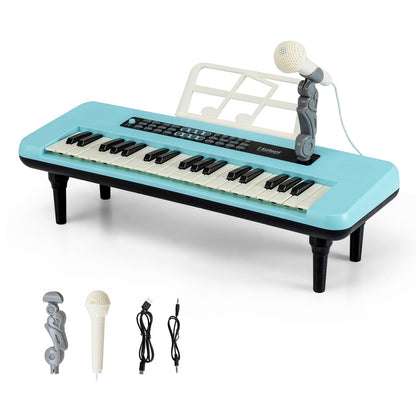 37 Keys Kids Portable Piano Keyboard with Microphone and Music Stand