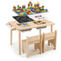 Sensory Table Set 3-Piece Kids Activity Table and Chair Set with Adjustable Height