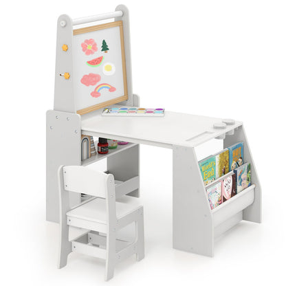 Kids Art Table and Chair Set Multifunctional Kids Activity