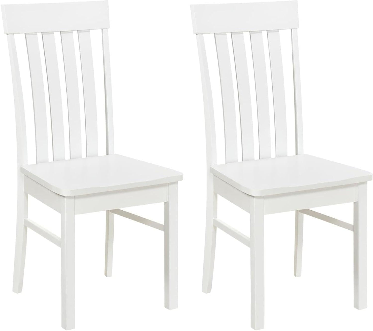 Dining Chairs Set of 2 with Hollowed Backrests and Rubber Wood Seats