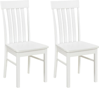 Dining Chairs Set of 2 with Hollowed Backrests and Rubber Wood Seats