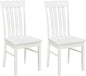 Dining Chairs Set of 2 with Hollowed Backrests and Rubber Wood Seats