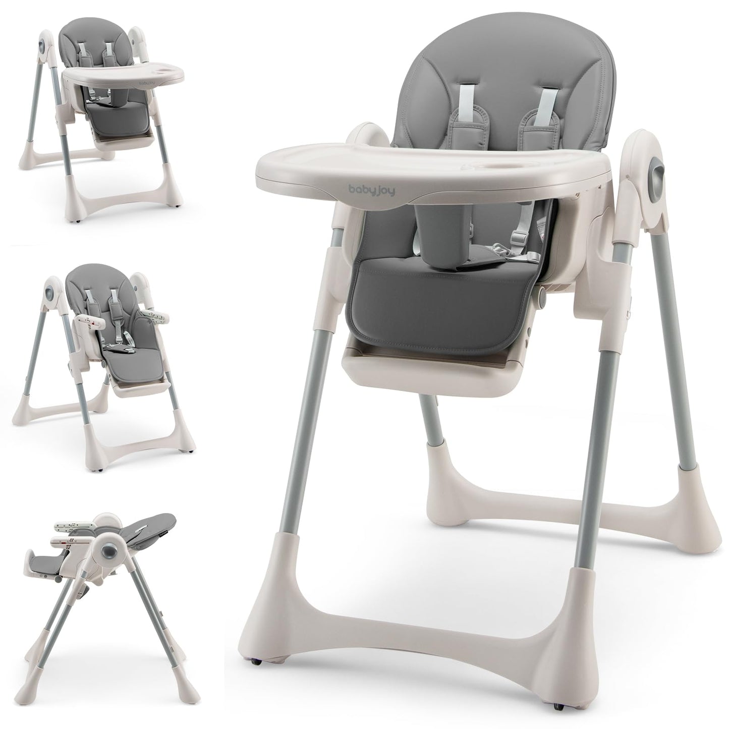 Baby High Chair Foldable Infant Dining Chair with Wheels