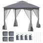 Garden Gazebo with Netting Sidewalls and 4 Sandbags