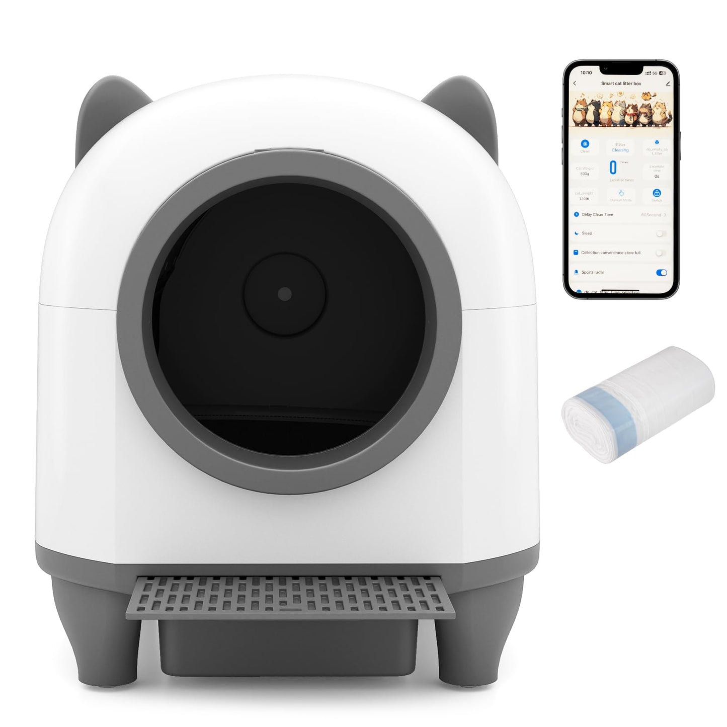 Self-Cleaning Cat Litter Box, 80L Large Capacity Electric Automatic Cat Toilet