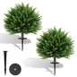 Set of 2 Artificial Topiary Ball Trees, Faux Shrub Bushes with Ground Spikes(Cypress Tree）