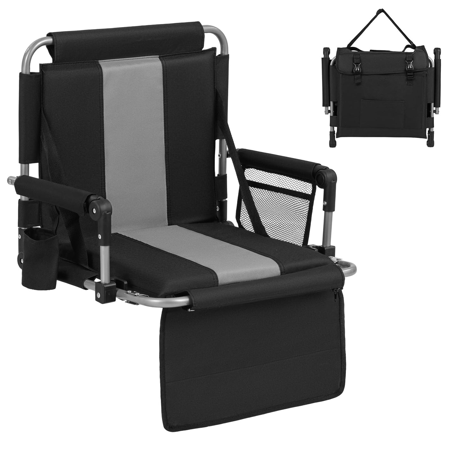 Foldable Stadium Seat, Padded Camping Chair with Back Support