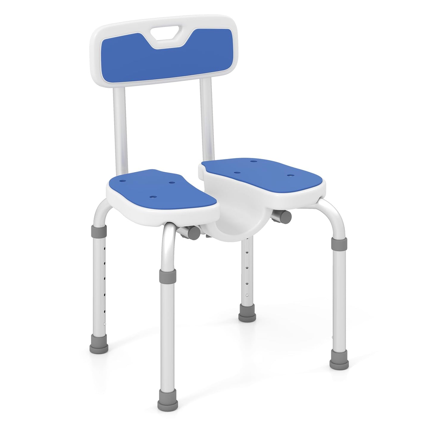 U-Shaped Shower Chair, 6-Level Height Adjustable Aluminium Shower Stool