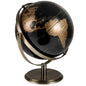23CM Metallic Black World Globe with Metal Stand