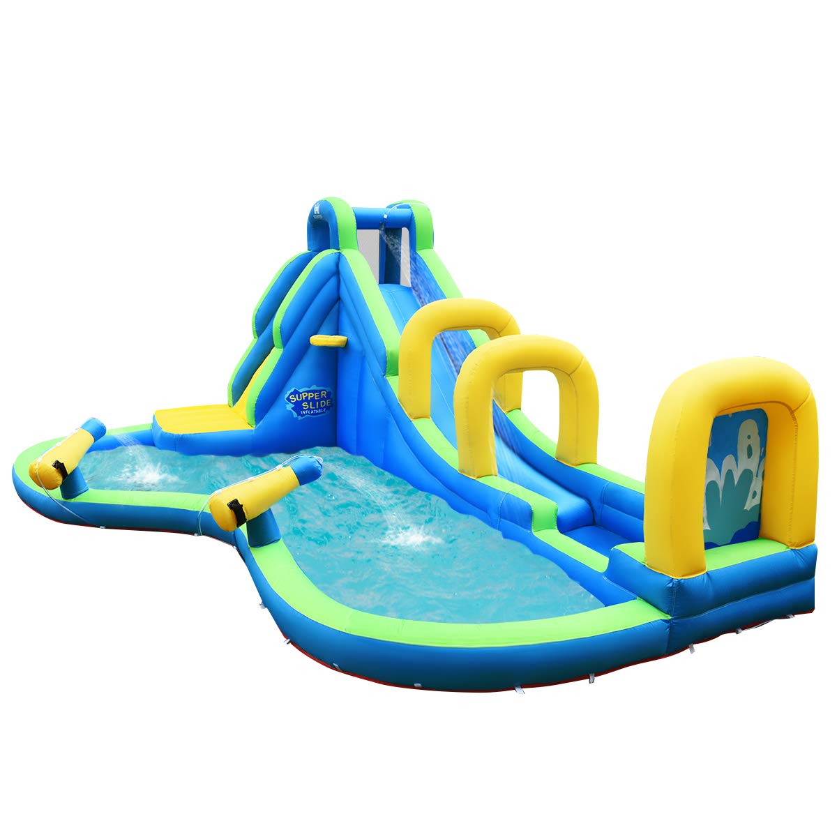 Inflatable Water Slide, Jumping Bouncy Castle with Water Guns