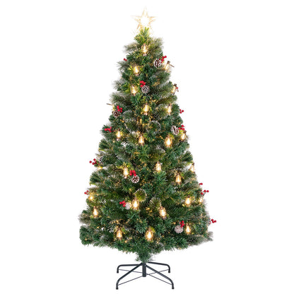 150/180CM Artificial Christmas Tree with 8 Lighting Modes and Optical Fibers
