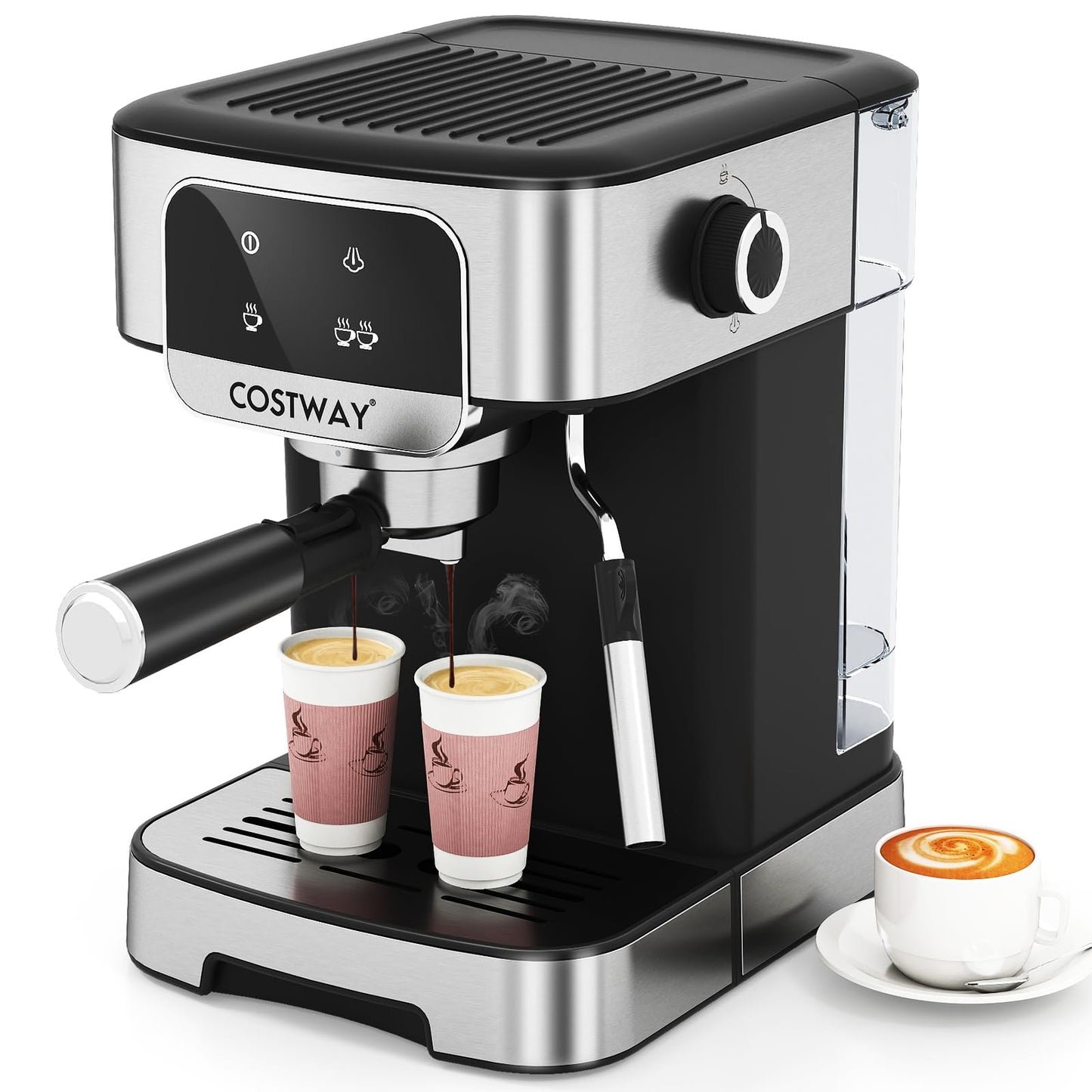 1200W Espresso Machine 20 Bar with Steam Milk Frother