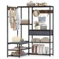 Corner Hall Tree, Coat Rack Stand with Shoe Storage Bench, Shelves