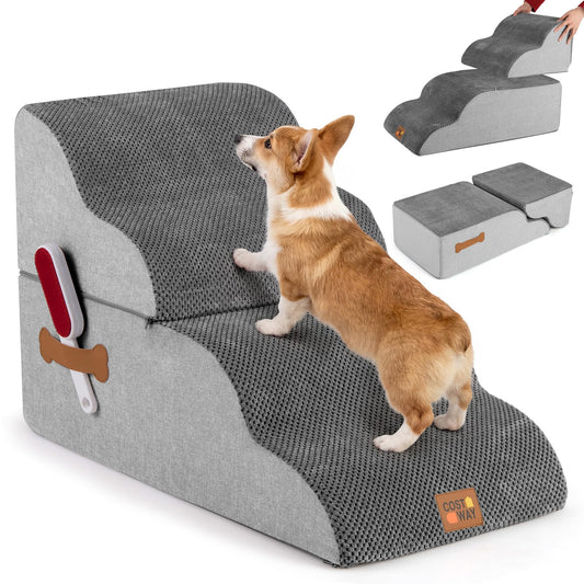 Dog Steps for Bed, 4/5-Step Modular Dog Stairs with Non-slip Bottom