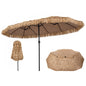 4.5m Double-Sided Thatched Tiki Parasol, Outdoor Extra Large Sun Umbrella
