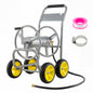 GiantexUK Garden Hose Reel Cart, Heavy-Duty Metal Hose Pipe Trolley with 4 Wheels