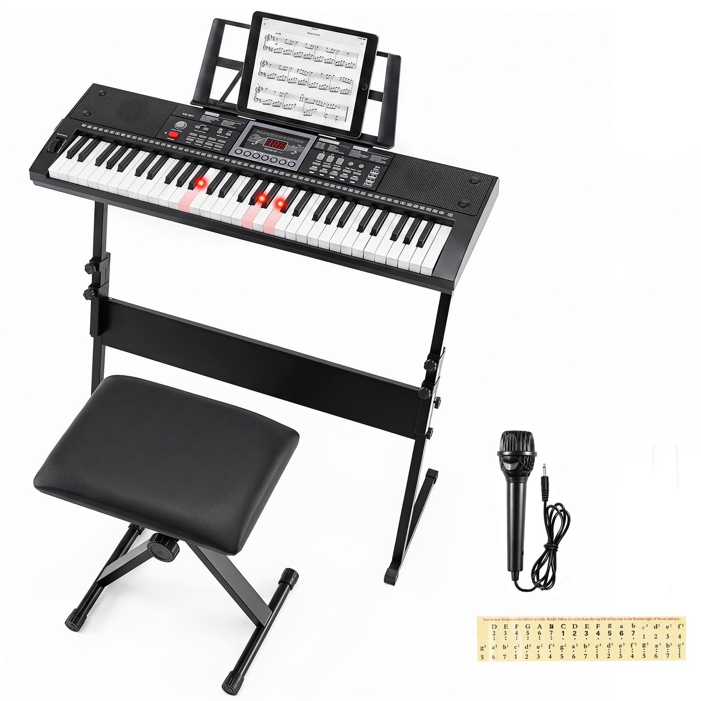 61 Key Digital Piano Keyboard, Electric Piano with Adjustable Stand