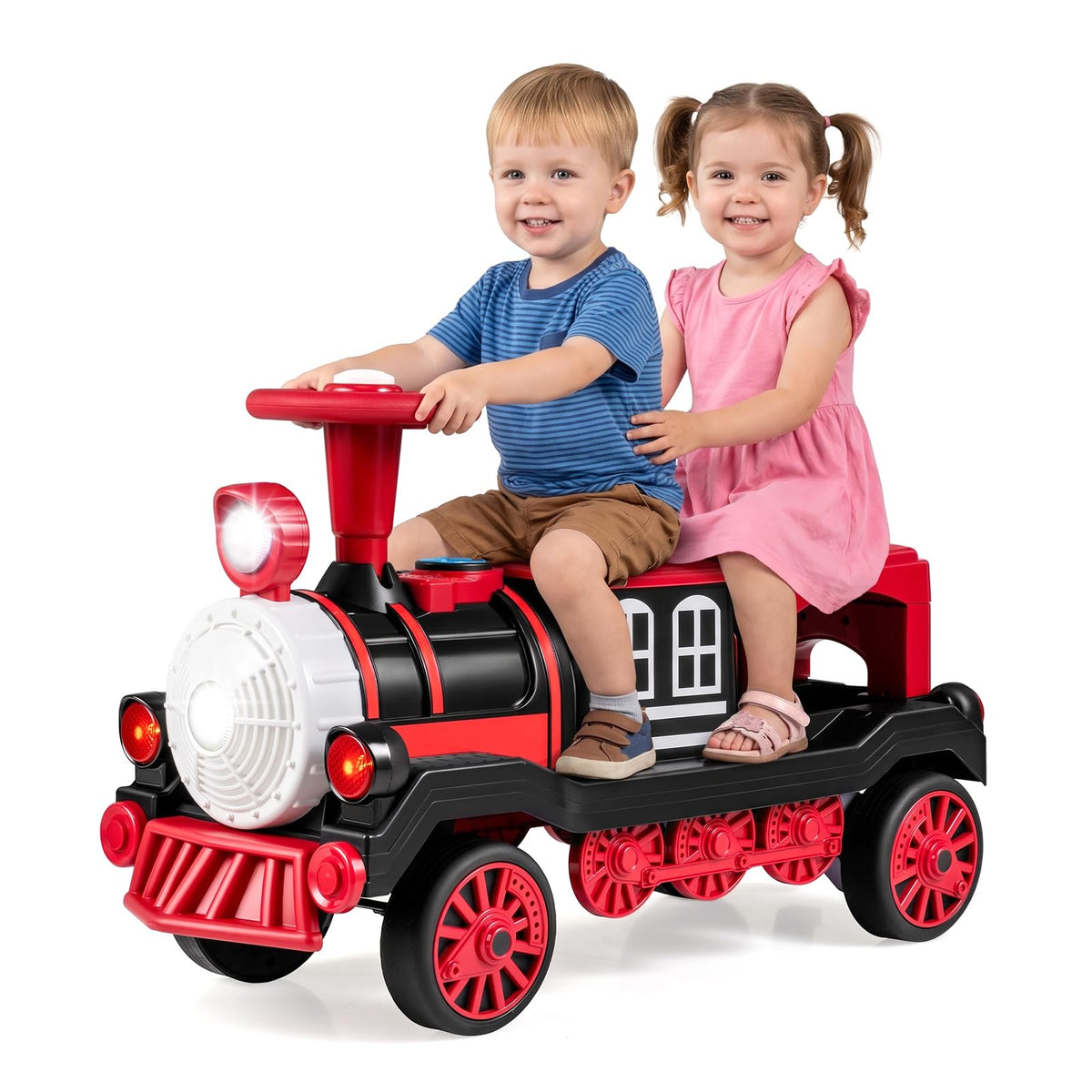 12V Kids Ride on Car, 2-Seater Children Electric Vehicle