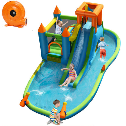 Kids Inflatable Slide Bounce House with Long Slide with Air Blower