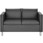 2-Seater PU Leather Accent Tub Sofa Loveseat with Pillows