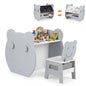 Toddler Table and Chair Set, 3 in 1 Activity Table with Reversible Whiteboard