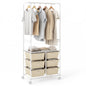 Clothes Rail on Wheels, Clothes Rack with 6 Drawers, Storage Shelf