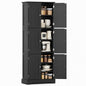 Tall Kitchen Cupboard, 6-Tier Storage Cabinet with 6 Doors