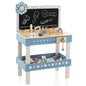 Kids Wooden Play Workbench with Blackboard and Tool Parts Set
