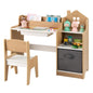 Kids Study Desk and Chair Set Children Study Table with Open Shelves