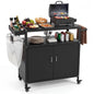 Outdoor Grill Cart with Storage Side Handle and Metal Top