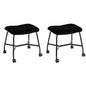 Rolling Makeup Vanity Stool Set of 2, Plush Accent Footrest