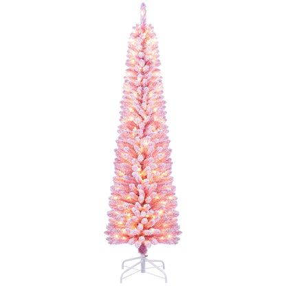 Pre-Lit Artificial Christmas Tree, Slim Pencil Xmas Tree