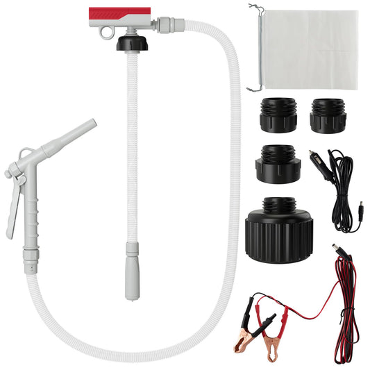Fuel Transfer Pump with Nozzle for Flow Control & Stop, Battery