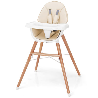 High Chair for Babies and Toddlers, Wooden Baby Highchair