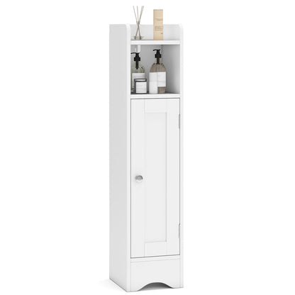 Small Bathroom Storage Cabinet with Door and Adjustable Shelves
